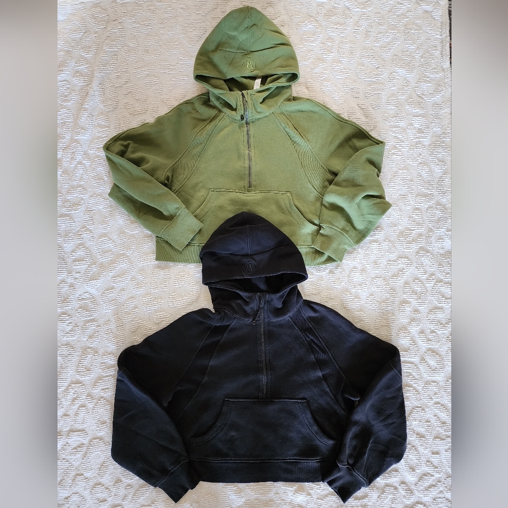 ❤️SOLD❤️ Lululemon Scuba Half Zip Crop Hoodie Lot of 2!